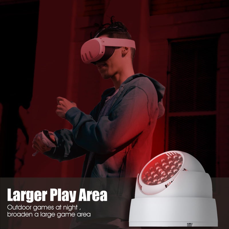 Orzero مصباح أورزيرو للإضاءة بالأشعة تحت الحمراء متوافق مع كويست 3، كويست، كويست 2، PSVR2، يعزز تتبع اليدين بدون إزعاج ضوئي، يزيد من حساسية التتبع مع محول الطاقة - أسود - Image 5