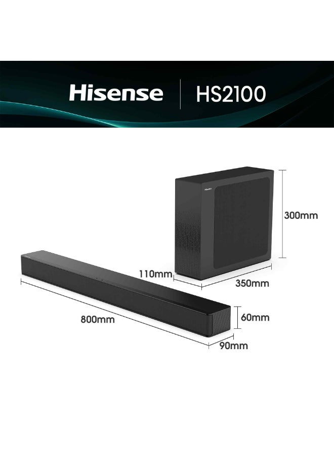 هايسنس بار صوتي 2.1 قنوات 240 واط مع مضخم صوت لاسلكي - DTS Virtual X، Dolby Audio، Ezplay، وضع التلفاز، 6 أوضاع EQ، HDMI ARC، بلوتوث 5.3 - Image 4