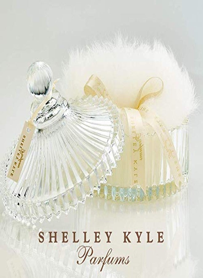 Shelley Kyle Large Handmade Lambs Wool Dusting Powder Puff 7x7 Inches with Elegant Crystal Dish - Image 5