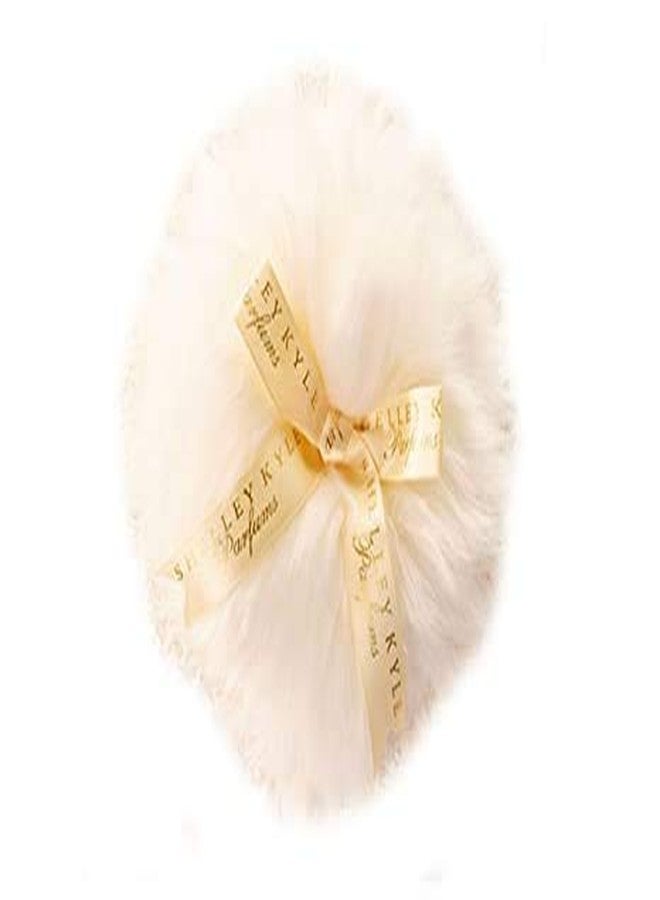 Shelley Kyle Large Handmade Lambs Wool Dusting Powder Puff 7x7 Inches with Elegant Crystal Dish - Image 4