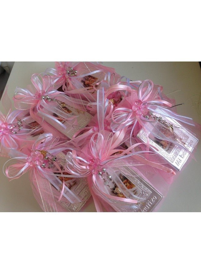 Hand made Baptism Favors Baby Pink 12pc / Prayer Books Covered in Repujado/recuerditos De Bautizo En Repujado Libritos De Oracion - Image 1