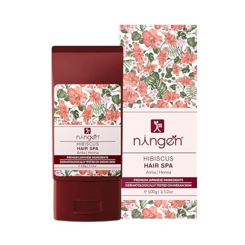 Ningen Hibiscus Hair Pack I Goodness of Amla and Heena Extracts I Dermatologically Tested, Paraben Free I Removes Dandruff and Prevents Greying I 100g,Brown - Image 1