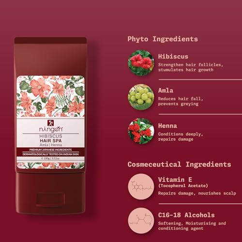 Ningen Hibiscus Hair Pack I Goodness of Amla and Heena Extracts I Dermatologically Tested, Paraben Free I Removes Dandruff and Prevents Greying I 100g,Brown - Image 2
