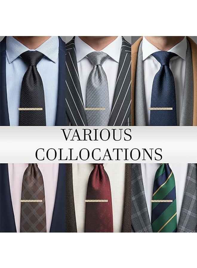 Light Gold Tie Clips for Mens Necktie, Elegant Satin Tie Bars Pins Tacks, Suit Tie Accessories Business Wedding Gifts - Image 4