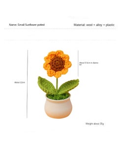 Bukela Knitted Yarn Sunflower Potted Artificial Flower Desk Decor Perfect Gift for Teacher’s Day or Graduation  - Image 2