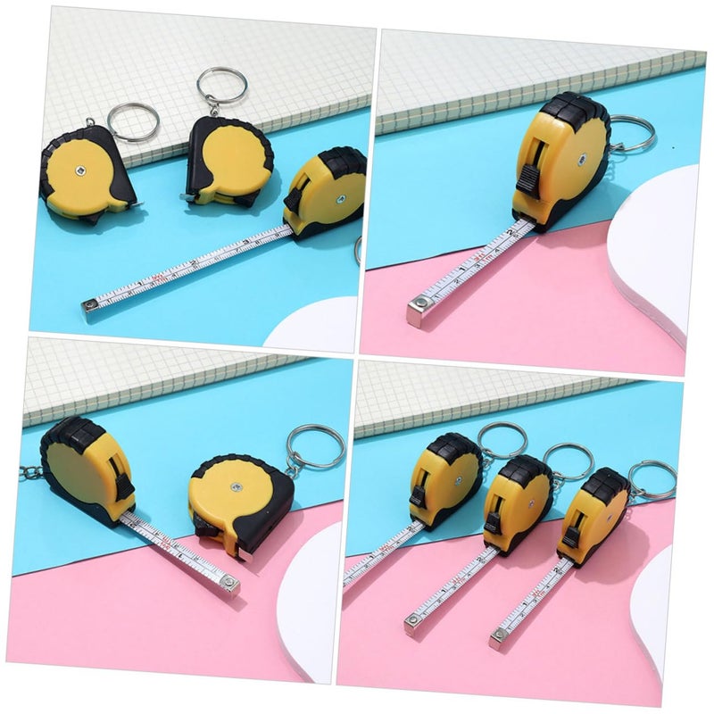 10 Piece Mini Keychain Tape Measure Set Retractable Steel Pocket Ruler For Daily Measurements - Image 4