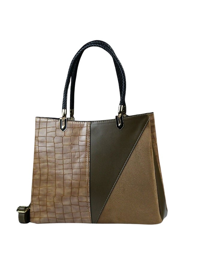 Italian leather shoulder bag -coffe