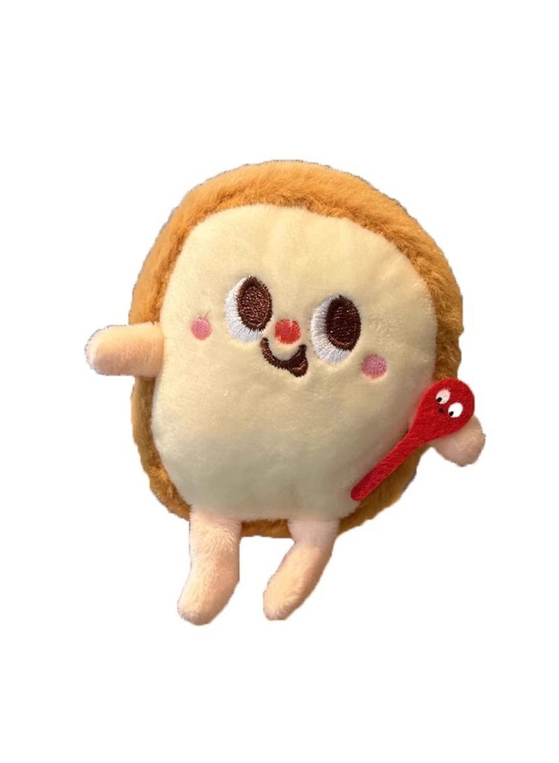 10cm Toast Bread Pendant Keychain Food Plush Doll Backpack Accessories Doll Gift, Boy Girl Gift  - Image 1