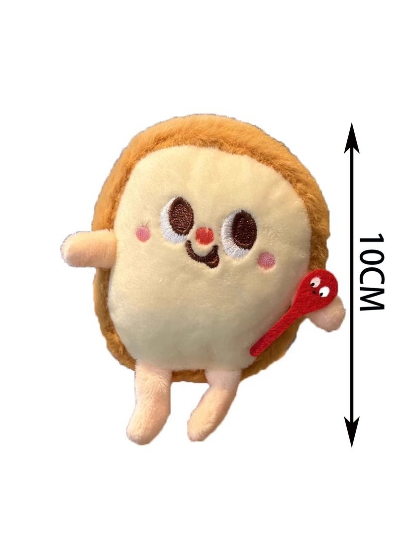 10cm Toast Bread Pendant Keychain Food Plush Doll Backpack Accessories Doll Gift, Boy Girl Gift  - Image 2