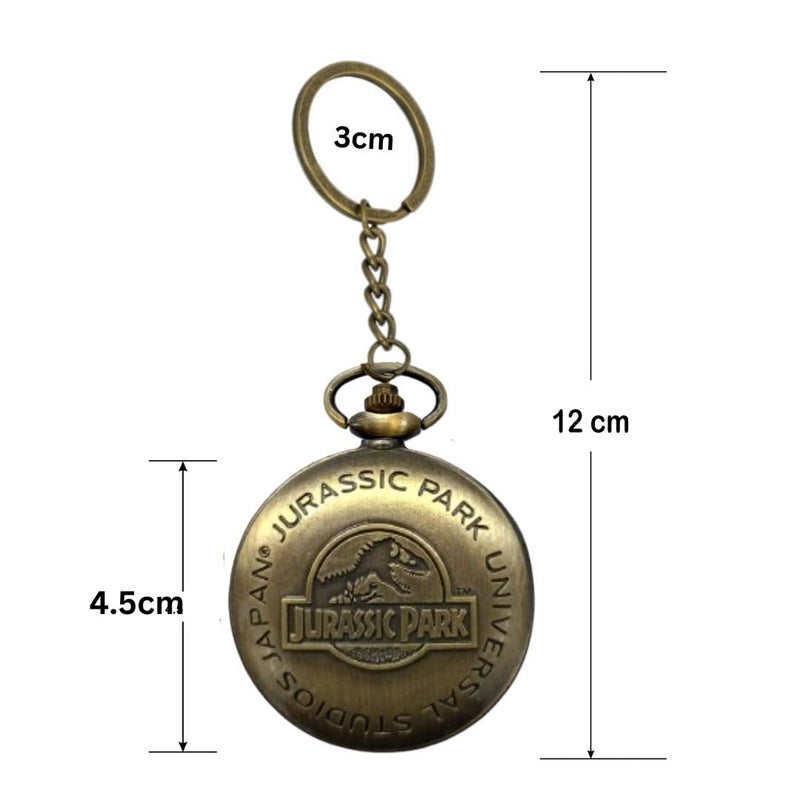 Tiny Tim Store Antique Bronze Pocket-Watch Vintage Theme Metallic Car Bike Home Key Chain & Key Rings Best Gift for Men & Women on Their Special Occassions (Dino Park) - Image 3