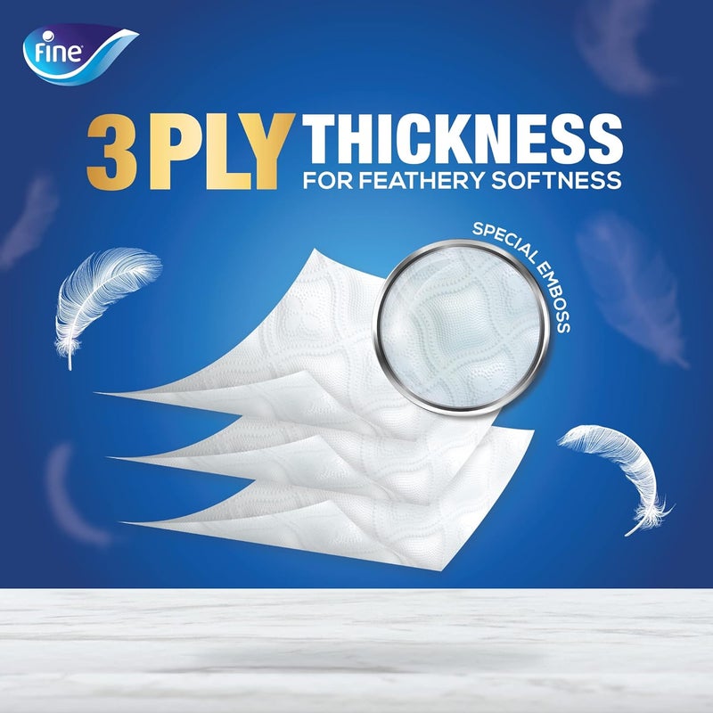 Fine ورق تواليت فاخر ديلوكس - 24 لفة، 140 ورقة × 3 طبقات - Image 3