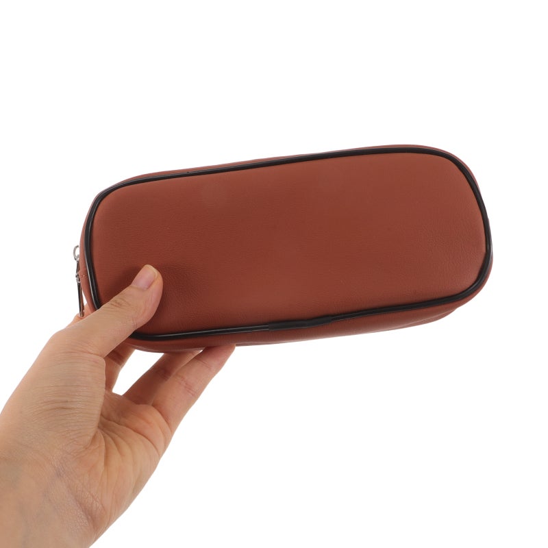 Car Console Organizer Bag: Pu Leather Vehicle Sundries Bag For Center Console Seat Back And Rear Seat - Easy Install Car Interior Accessories Keep Glasses Phone Key Within Reach Orange - Image 4