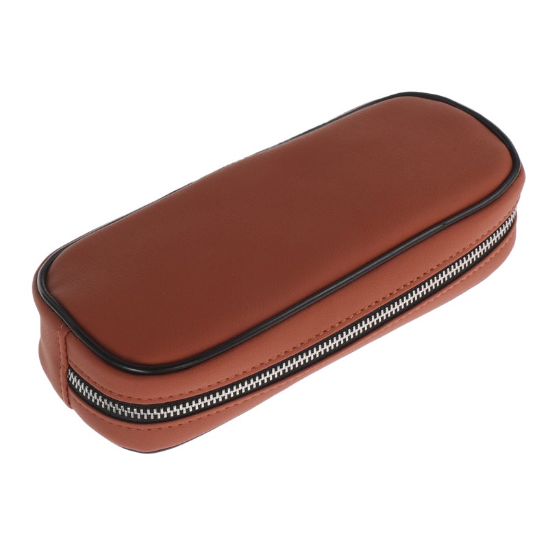 Car Console Organizer Bag: Pu Leather Vehicle Sundries Bag For Center Console Seat Back And Rear Seat - Easy Install Car Interior Accessories Keep Glasses Phone Key Within Reach Orange - Image 1