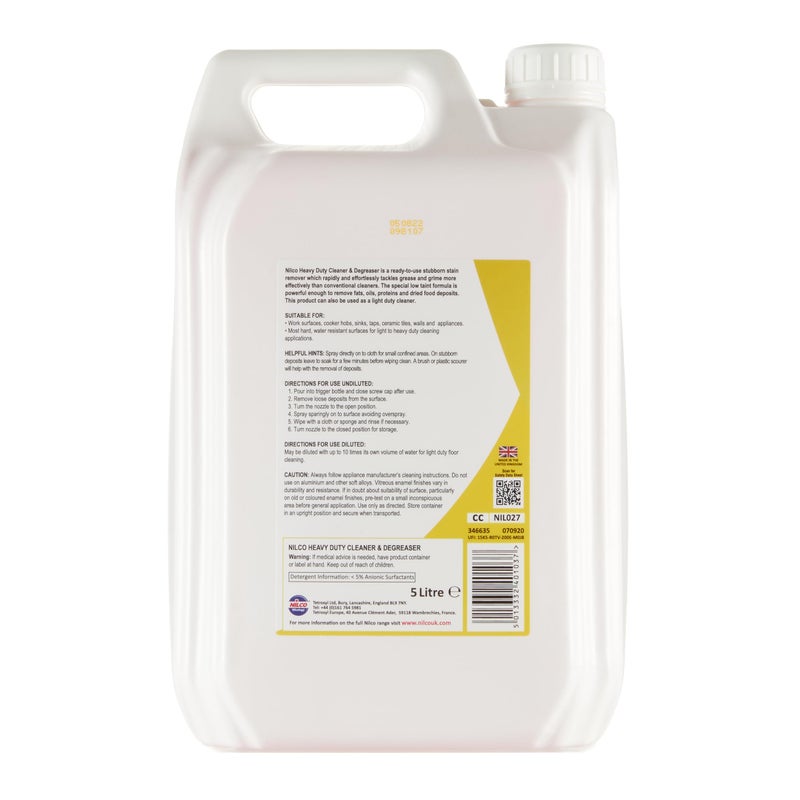 Nilco C5 Heavy Duty Cleaner & Degreaser 5L - Image 2