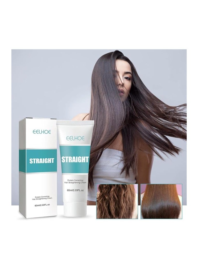 EELHOE New Upgrade Protein Correcting Hair Straightening Cream - Silk & Gloss Hair Straightening Cream, Nourishing Fast Smoothing Collagen Hair Straightener Cream for All Hair Types - Image 3