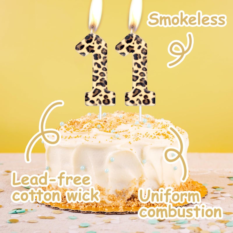 iNINGER Leopard Print Number 24 Candles, Cheetah Birthday Cake Candles, Animal Print Party Decorations - Image 4