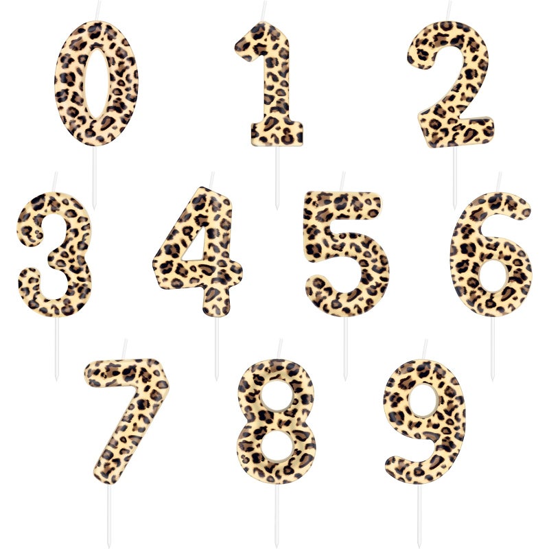 iNINGER Leopard Print Number 24 Candles, Cheetah Birthday Cake Candles, Animal Print Party Decorations - Image 3