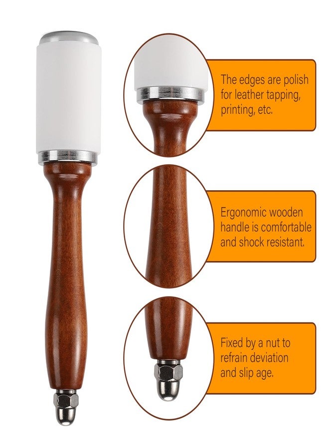 WUTA Leather Carving Hammer Professional Leather Mallet Leatherworking Maul Nylon Head Hammer for Handmade DIY Tools - Image 4