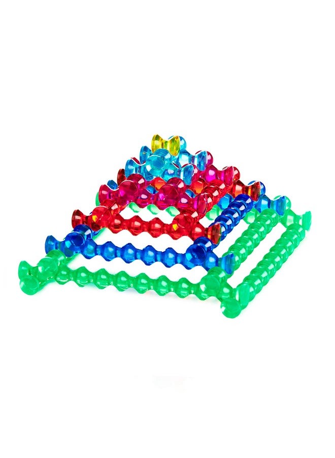 Popular Playthings POPULAR PLAYTHINGS Playstix Translucent Set Construction Toy Building Blocks 105 Piece Kit  - Image 4