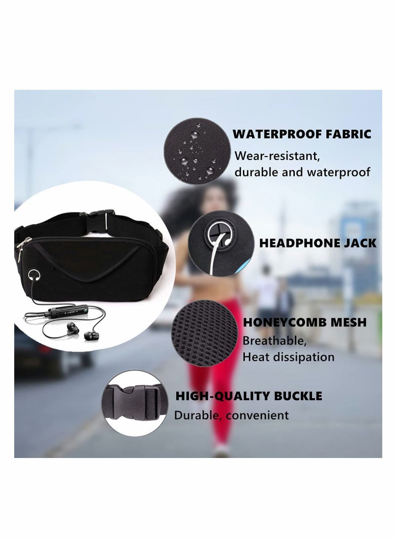 KASTWAVE Running Fanny Pack, Slim Waist Bag with Phone Holder for Men and Women, Suitable for Walking Hiking Workout Traveling Cycling, Fit for All Cell Phones, Black  - Image 4