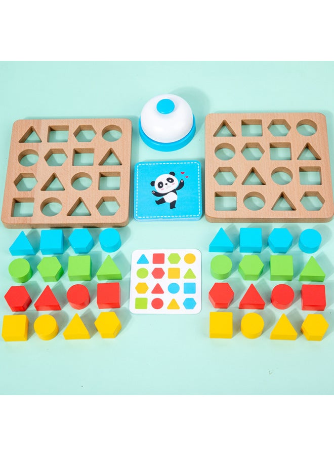 مكعبات بناء ذات شكل هندسي، أحجية الصور المقطوعة للمعركة لشخصين، ألغاز تعليم مبكر للأطفال، ألعاب تعليمية معرفية ذات شكل هندسي - اللون: MZM- أحجية مكعبات معركة مزدوجة ذات شكل هندسي - Image 5