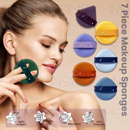 INSIME Powder puff for women make up sponge | Triangle Pizza Puff for makeup sponge face powder puff for women | Foundation sponge puff blender combo set - Image 5