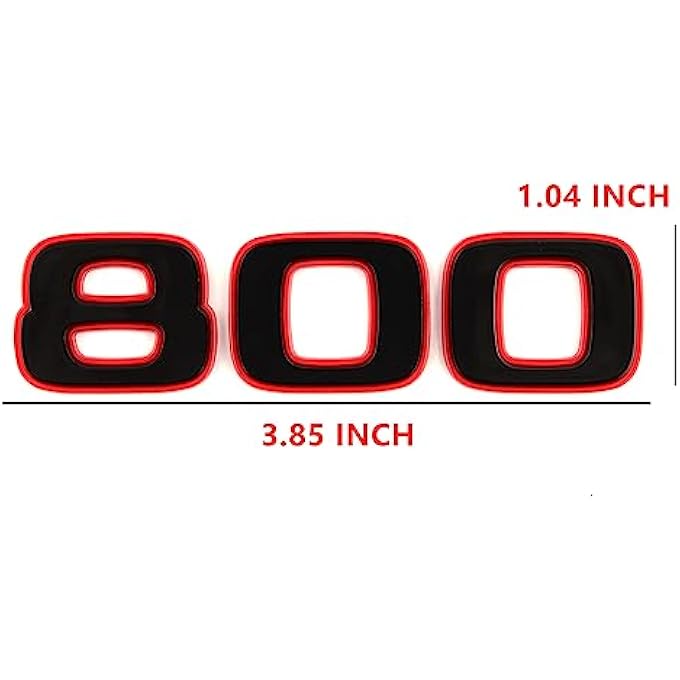 ريحني إزاحة الشعار 800 قياسي لجميع السيارات، شعار الملصق الخلفي أسود أحمر - Image 5