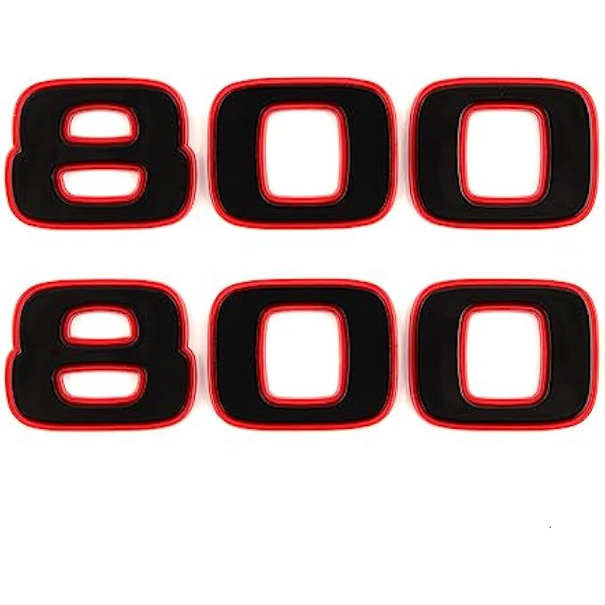 ريحني إزاحة الشعار 800 قياسي لجميع السيارات، شعار الملصق الخلفي أسود أحمر - Image 2