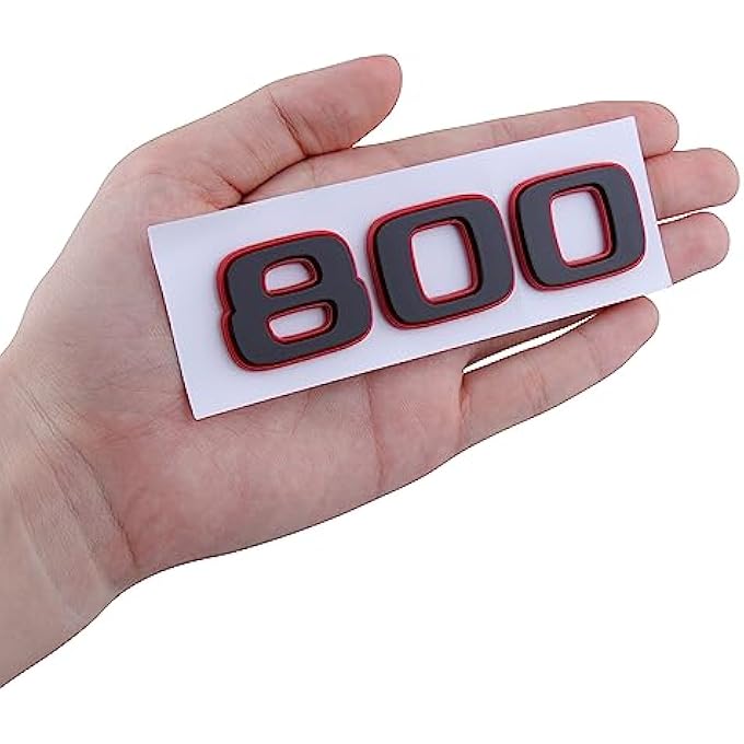 ريحني إزاحة الشعار 800 قياسي لجميع السيارات، شعار الملصق الخلفي أسود أحمر - Image 3