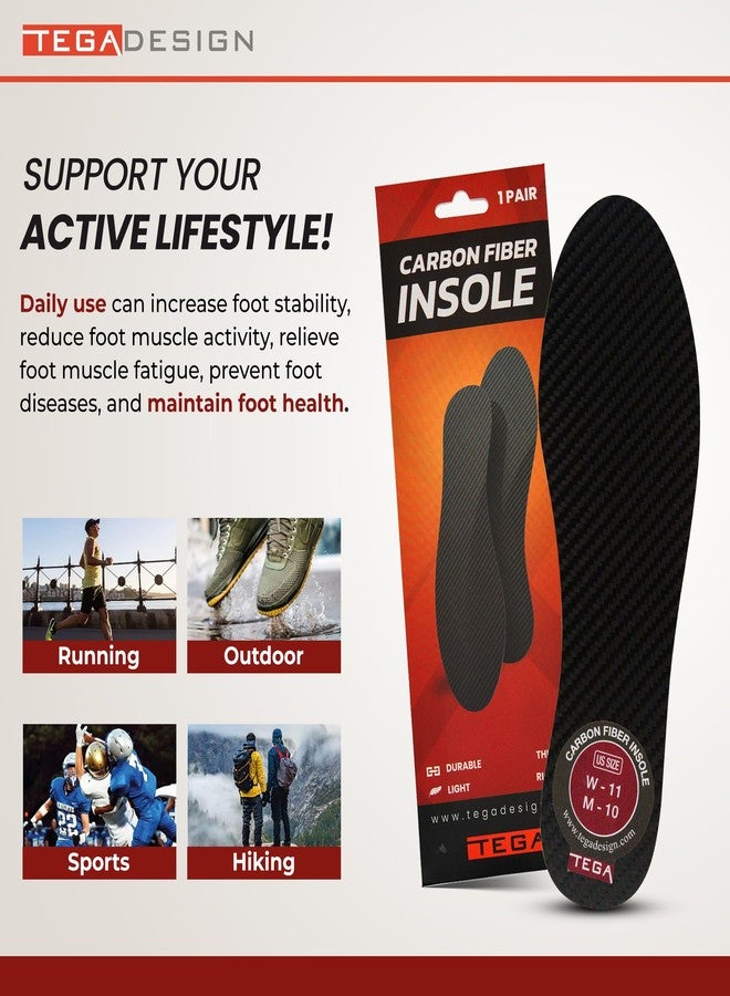 TEGA Carbon Fiber Insole (1 Pair) - for Turf Toe, Foot Fractures, Hallux Rigidus and Limitus - Rigid Shoe Insert for Sports, Hiking, Trekking, Basketball, Running -Alternative to Post Op Shoe(W13/M12) - Image 5