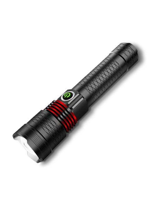 Rechargeable LED Flashlight, LED Torch with 1800 Meters Range, Powerful Flashlight, Aircraft Non-Corrosive Aluminum Body, Perfect For Camping & Emergency,2 Year Warranty