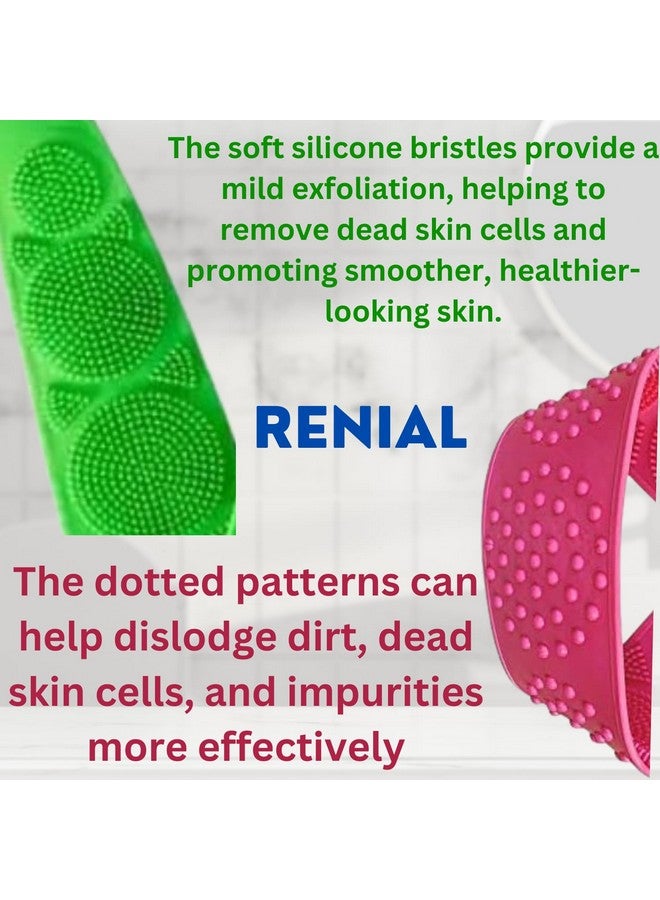 RENIAL® Silicone Back Scrubber Belt | Double Side Shower Exfoliating Belt Removes Bath Towel, Double Chopping Belt Scrubber Washer for Bath (Pack of 1) - Image 4