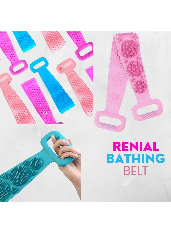 RENIAL® Silicone Back Scrubber Belt | Double Side Shower Exfoliating Belt Removes Bath Towel, Double Chopping Belt Scrubber Washer for Bath (Pack of 1) - Image 2