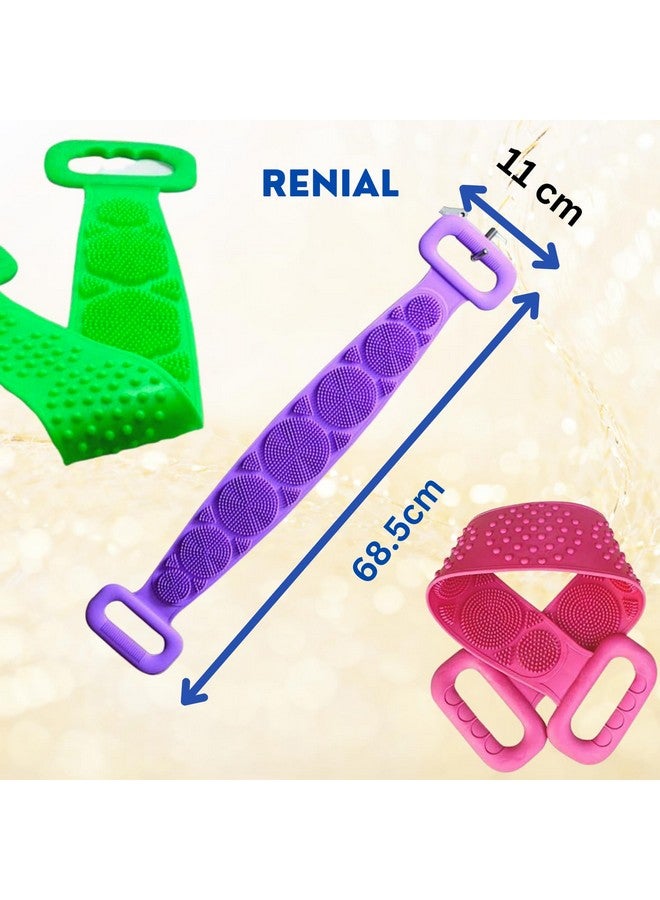 RENIAL® Silicone Back Scrubber Belt | Double Side Shower Exfoliating Belt Removes Bath Towel, Double Chopping Belt Scrubber Washer for Bath (Pack of 1) - Image 5