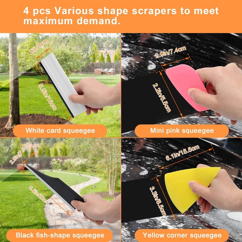 Luxiv Car Window Tint Application Tools Kit, 9 Pcs Vehicle Glass Protective Film Installing Tool Car Window Film Squeegee Automotive Film Scrapers Window Tint Tools - Image 2