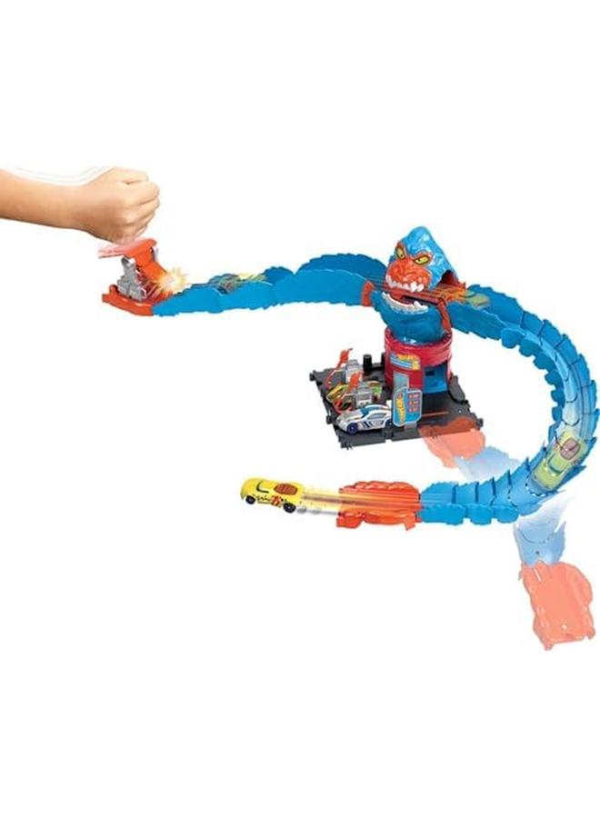 Hot Wheels City Wreck And Ride Gorilla Attack Playset With 1 Toy Car - Image 4
