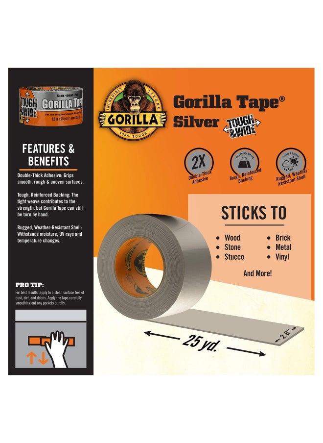 Gorilla TougHand Wide Utility Tape 1 Pack Silver  - Image 4