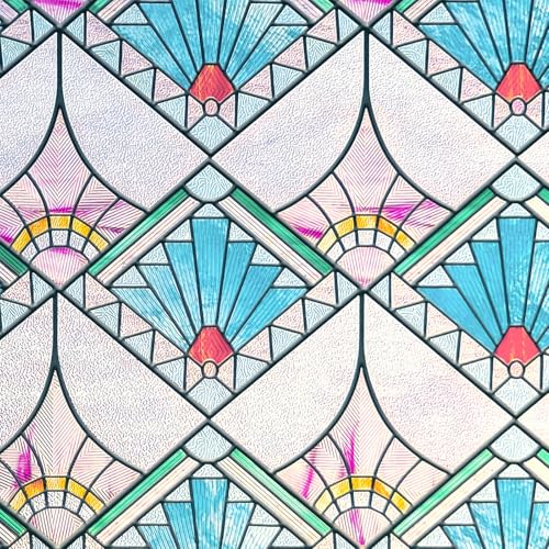 ADD.HERES 3D Stained Glass Window Film Decorative Window Privacy Film for BathroomFront DoorHome Sun Blocking Heat ControlStatic Cling236inch x 354inch Refractive Narrative - Image 3