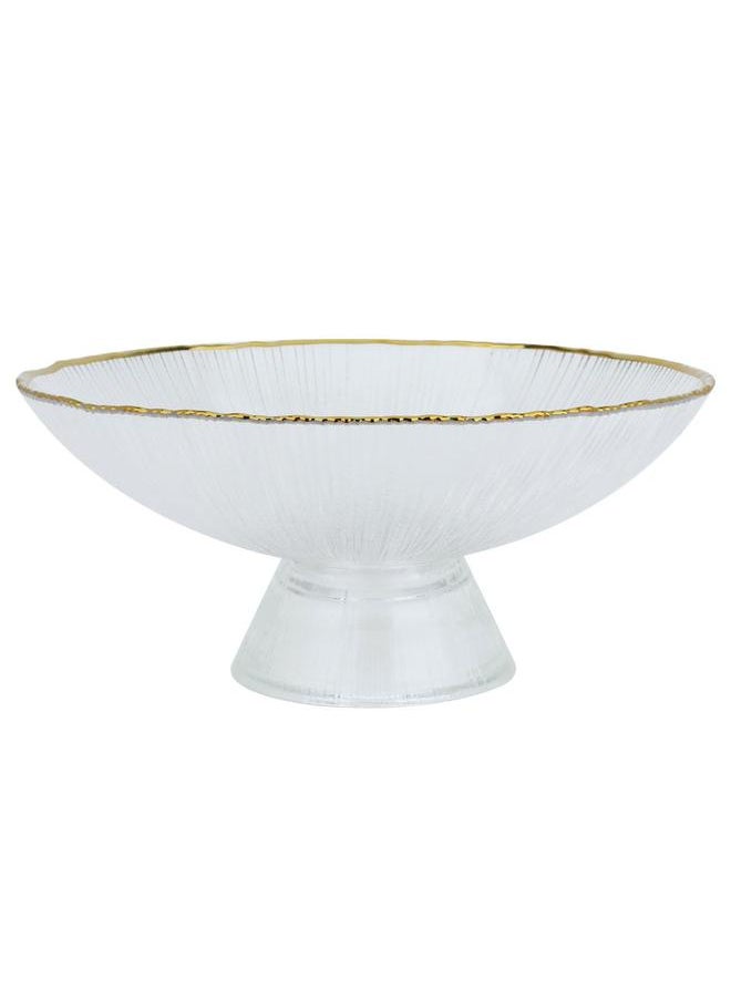 Alsaif Glass Serving Stand 10.8 X 24.5 X 10.3 Cm Concave With Base Transparent  - Image 1