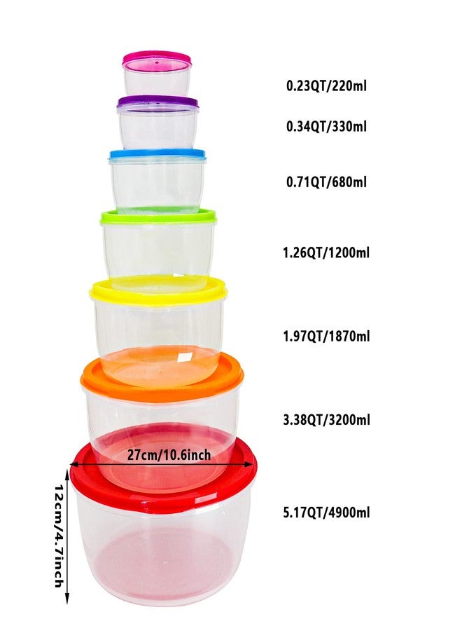 SCWBOEII 7Pcs Round Mixing Bowl Set Salad Bowl with Airtight Lids Plastic Nesting Mixing Bowl Set for Packing and Serving Christmas Salads Candies Cookies, Microwave Safe - Image 2