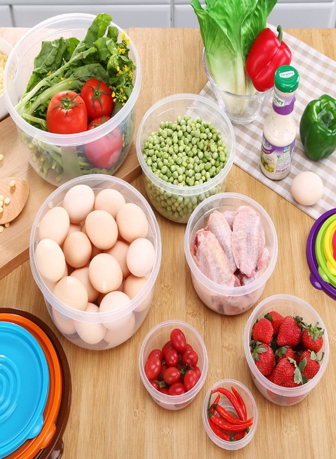 SCWBOEII 7Pcs Round Mixing Bowl Set Salad Bowl with Airtight Lids Plastic Nesting Mixing Bowl Set for Packing and Serving Christmas Salads Candies Cookies, Microwave Safe - Image 5