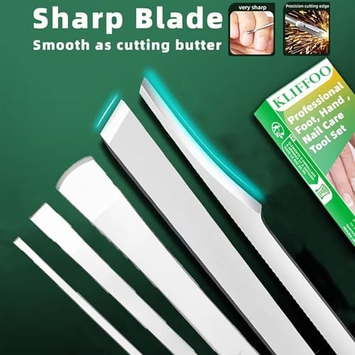 KLIFFOO Pedicure Knife For Feet 5 Pcs Dead Skin Corn Foot Callus Remover Kit Foot Care Nail Knives for Ingrown Toenail File and Lifters, Foot Repair Tools Sharp Blades Dead Skin Remover Foot Scraper - Image 2