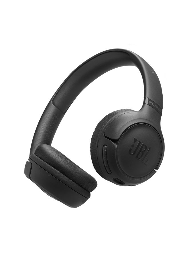 Tune 530Bt Wireless On Ear Headphones Pure Bass Sound 76H Battery Hands Free Call Plus Voice Aware Multi Point Connection Lightweight And Foldable Black