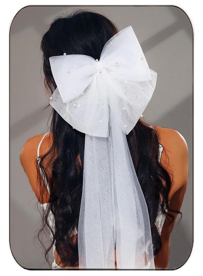 JONKY Bride Wedding Bow Veil Light Up Bridal Veils Bachelorette Party Hair Clip for Women - Image 1