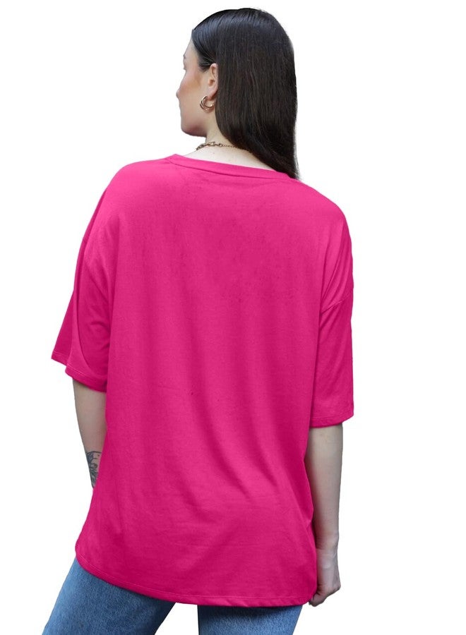 ليوتود تيشيرتات نسائية من LEOTUDE ذات رقبة دائرية كبيرة الحجم (FS49_Pink_PRDS_P_Pink_3XL) - Image 2