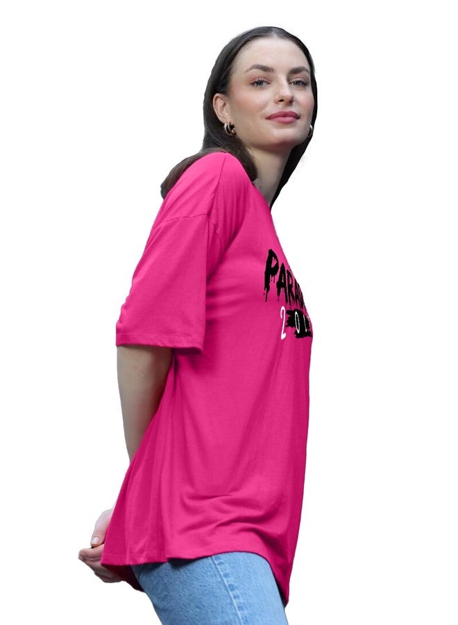 ليوتود تيشيرتات نسائية من LEOTUDE ذات رقبة دائرية كبيرة الحجم (FS49_Pink_PRDS_P_Pink_3XL) - Image 4