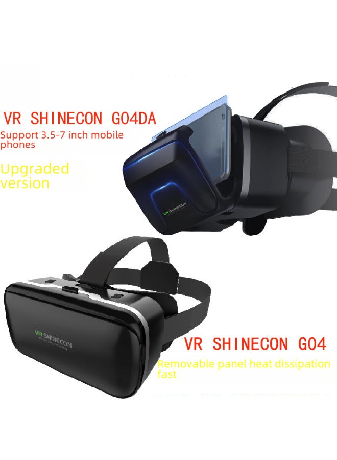 نظارات الواقع الافتراضي Vr Shinecon Vr Genie الإصدار السادس مرآة سحرية G04/da سماعة الواقع الافتراضي ثلاثية الأبعاد للهاتف المحمول مشهد كامل - اللون: G04 + Y1 أسود - Image 2