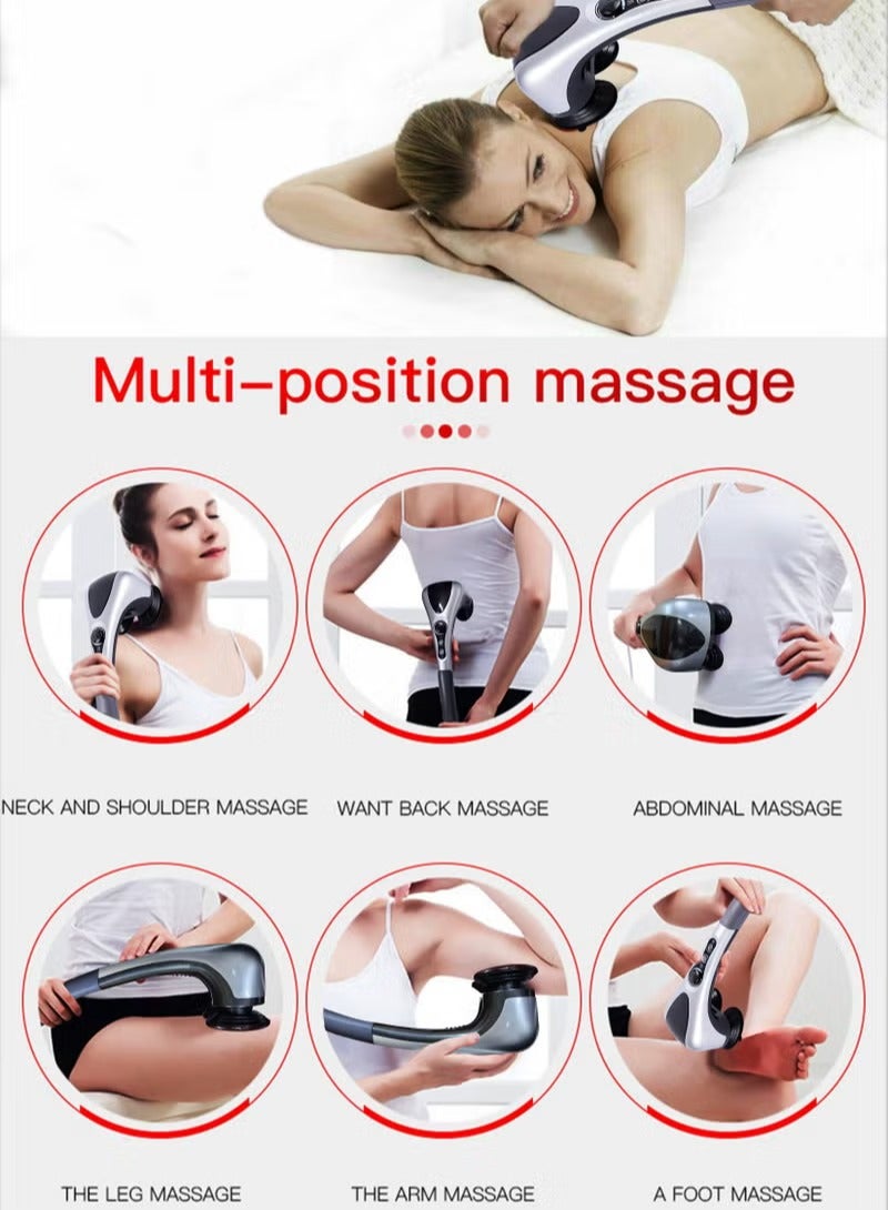 Advanced Electric Back, Shoulder, and Neck Massager – Full Body Massage for Muscle Pain, Muscle Tension, and Stress Relief – Equipped with 4 Interchangeable Massage Heads for a Comfortable and Effective Experience – Portable Electric Device Easy to Use at Home, Office, or While Traveling – Suitable for Men and Women – Improves Blood Circulation and Provides Complete Relaxation After Sports and Work – Back & Body Electric Massager Deep Tissue Full Body Massage Device - Image 2