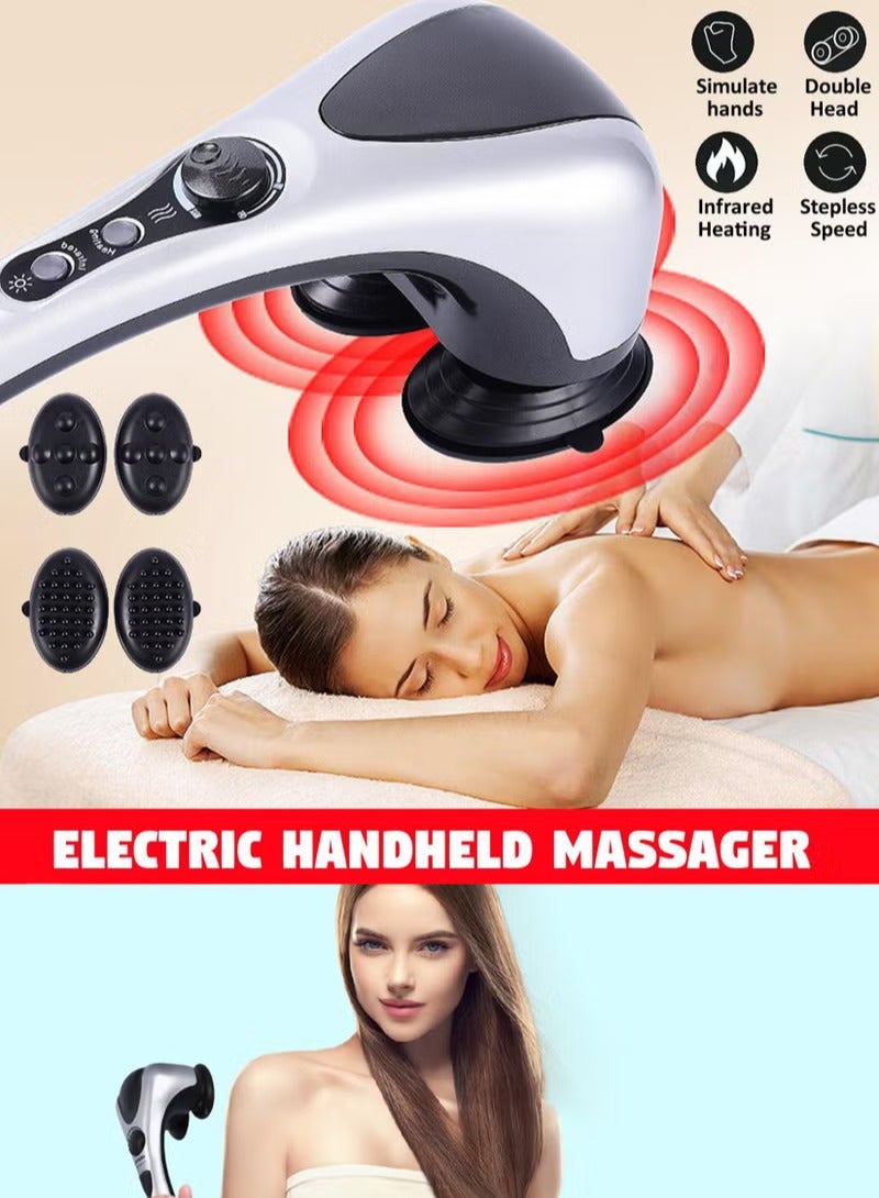 Advanced Electric Back, Shoulder, and Neck Massager – Full Body Massage for Muscle Pain, Muscle Tension, and Stress Relief – Equipped with 4 Interchangeable Massage Heads for a Comfortable and Effective Experience – Portable Electric Device Easy to Use at Home, Office, or While Traveling – Suitable for Men and Women – Improves Blood Circulation and Provides Complete Relaxation After Sports and Work – Back & Body Electric Massager Deep Tissue Full Body Massage Device - Image 3