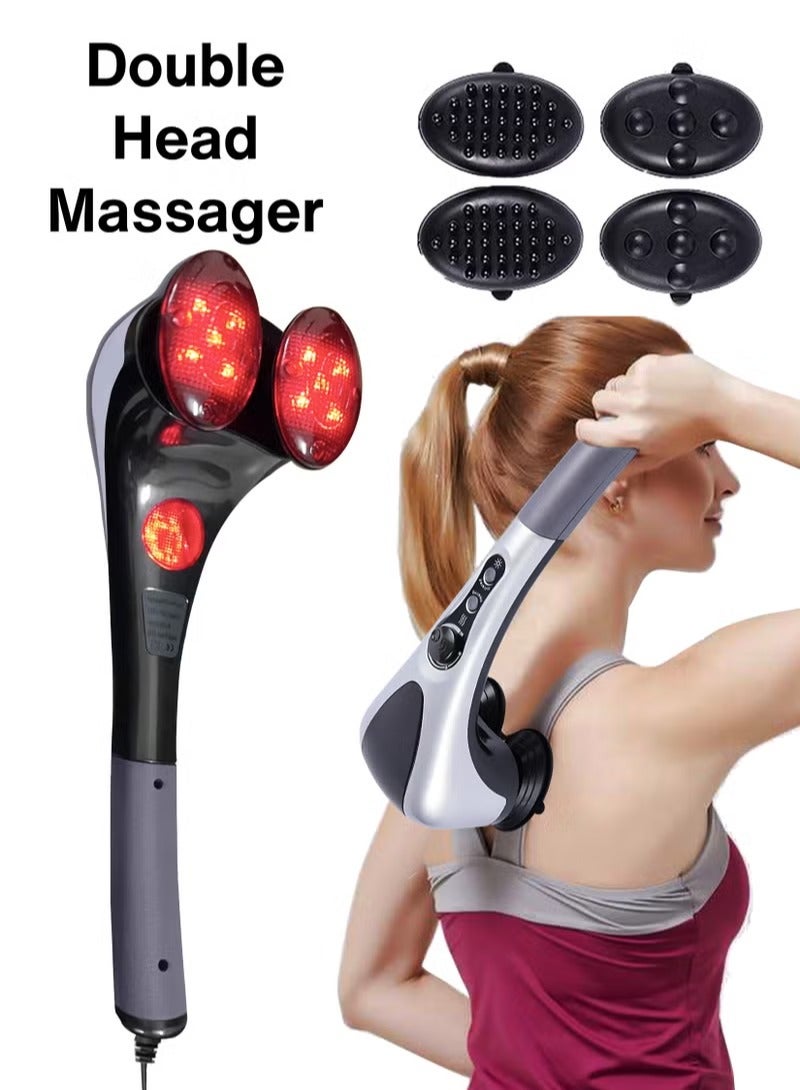 Advanced Electric Back, Shoulder, and Neck Massager – Full Body Massage for Muscle Pain, Muscle Tension, and Stress Relief – Equipped with 4 Interchangeable Massage Heads for a Comfortable and Effective Experience – Portable Electric Device Easy to Use at Home, Office, or While Traveling – Suitable for Men and Women – Improves Blood Circulation and Provides Complete Relaxation After Sports and Work – Back & Body Electric Massager Deep Tissue Full Body Massage Device - Image 1